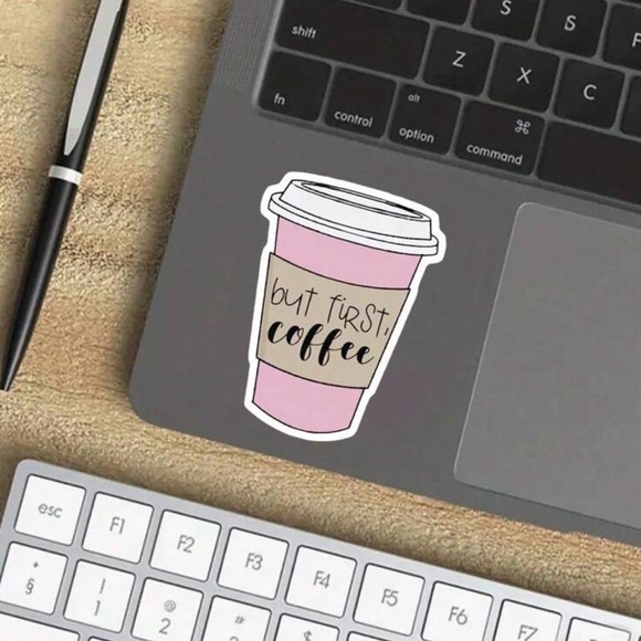 Pink Coffee Cup Sticker - Picture 6 of 6